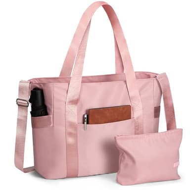 SKCOYH Grands sacs fourre-tout pour femmes avec fermeture éclair, sac de travail imperméable avec compartiment de 15,6 pouces, idéal pour infirmière, enseignante, voyage, gym, plage, yoga, école avec