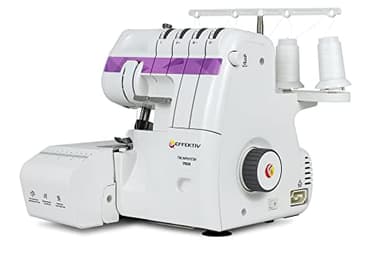 EFFEKTIV Surjeteuse Triumphator 1700X, Machine à Coudre Overlock, Filetage 3/4 Avec Différentiel, Cadre Entièrement en Métal, 14 points, Automatique, Puissant 120W - 1200 points/min, Pédale (Violette)