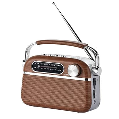 Halterrego Radio Vintage Grandes Ondes Aspect Bois, AM/FM/SW Lecteur USB/Carte Micro SD Prise Secteur ou Pile (Non Incluse)