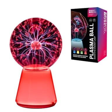 Funtime Gifts Science Museum Boule plasma de 15,2 cm – Toucher et son réactif, effet foudre interactif, veilleuse sphère enfichable, globe d'électricité statique, gadget amusant et décoration de