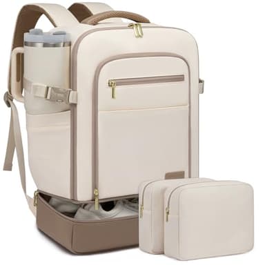 LOVEVOOK Sac à dos de voyage cabine avec compartiment à chaussures séparé, 40L pour femmes avec compartiment humide et sec, pour ordinateur portable de 17 pouces, bagage à main pour voyage.