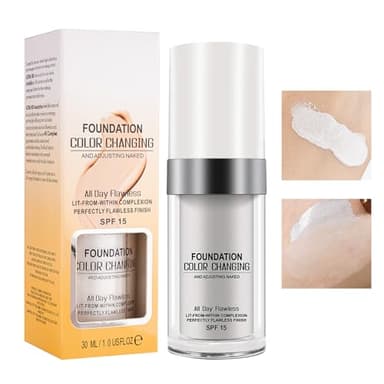 Base Maquillage. Fond de teint couvrant imperfections. Hydrate la peau foundation. SPF 15. Fonds de teint changeant de couleur pour peaux matures. Convient à de nombreux tons de peau. 30ml