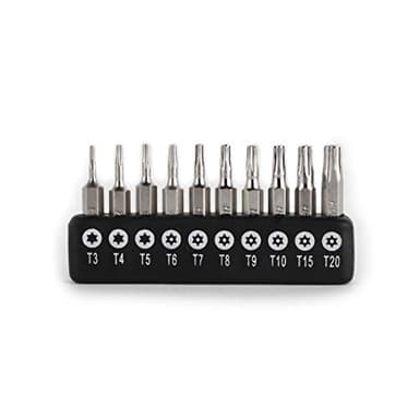 Gunpla Lot de 10 Embouts de 4mm pour Tournevis Torx avec Tige Hexagonale en Acier CR-V de Vissage à Libération Rapide pour Réparation Électronique Facile T3 T4 T5 T6 T7 T8 T9 T10 T15 T20