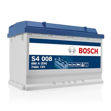 Bosch S4 008 Batterie Auto 74 A/h - 680 A - Batterie 12 V, Plomb-acide pour Véhicules sans Système Start/Stop, Polarité Gauche (-) Droite (+), 278 x 175 x 190 mm