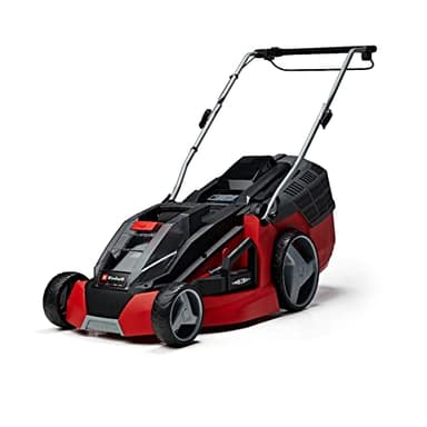 Einhell Tondeuse à gazon sans fil GE-CM 43 Li M KIT Power X-Change (36V, Largeur de coupe 43 cm, Surface conseillée 500 m²) Livré avec 2 Batteries 4,0 Ah et Chargeur