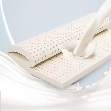 Surmatelas en latex naturel 100 x 150 cm, doux et respirant, design confortable et durable, idéal pour un meilleur sommeil et un meilleur soutien, fonction anti-effondrement