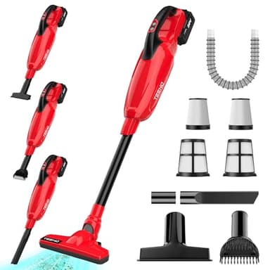 TEENO Aspirateur sans Fil Léger et Silencieux, 2-en-1 Sec/Humide, Parfait pour Poils d'animaux, Batterie Amovible 20V, HEPA, 1.83m³/Min, 800ml, Design Compact
