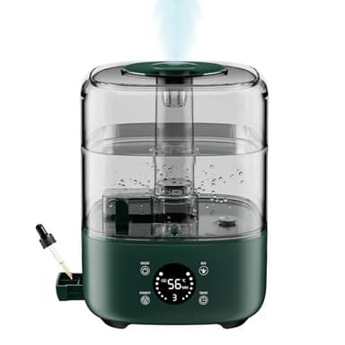 Vankarr 5L humidificateur d'air chambre,humidificateurs d'air bébé,Silencieux Smart Humidificateurs,Buse 360°,BPA Free Avec Plusieur Modes d'humidité,avec diffuseur d'huile,pour Maison, Plantes,vert