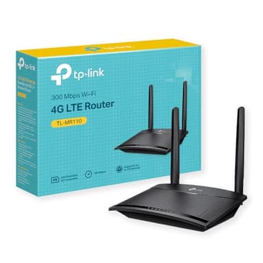 TP-Link TL-MR110 Routeur 4G LTE WiFi N300Mbps, 4G CAT4 Vitesse Jusqu'à 150Mbps, Box 4G SIM, Modem 4G, 2 x SMA pour Antenne Externe, 2 Ports Ethernet, Antennes Amovibles, Compatible Tout Opérateur