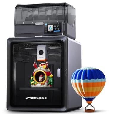 Anycubic Kobra S1 Combo Imprimante 3D, Imprimante FDM Multicolore, 600mm/s Haute Vitesse, Construction CoreXY Fermée, Séchage Actif, LeviQ 3.0, Compatible pour Filament PLA/PLA+/PETG/ASA/ABS