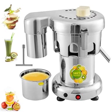 TYH Extracteur De Jus Professionnel, Presse-Agrumes Électrique 370 W, Large Goulotte d'alimentation De 2 L, en Acier Inoxydable, Idéal pour Les Bars À Jus, Les Restaurants Et Les Hôtels