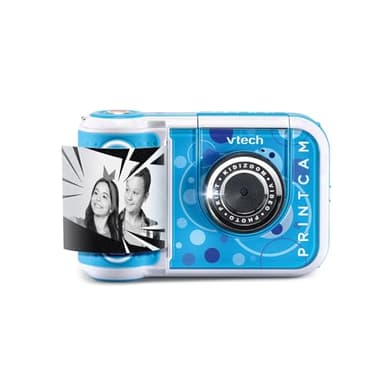 VTech - KidiZoom Print Cam Bleu, Appareil Photo à Impression Instantanée, Photo, Selfie, Vidéo, Écran Couleur, Filtres et Effets Rigolos, Cadeau Enfant Dès 5 Ans - Contenu en Français