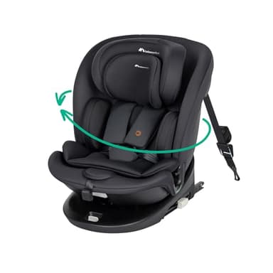 Bebeconfort RevolveFix 360 i-Size, Siège Auto Pivotant 360, 0-12 Ans, 40-150 cm, Siège Auto ISOFIX, Top Tether, Rotation 360, 6 Positions Inclinaison, 12 Positions Appui-tête, Full Black