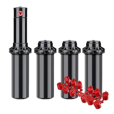 [Pack 4] Irrigateur Hunter PGP-Adj: portée de 6,40 à 15,80 mètres, filetage 3/4 "Réglage précis de l'angle d'irrigation : buses incluses, irrigateur de pelouse pop-up PGP-Adj