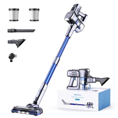 Lubluelu Aspirateur Balai sans Fil 25000pa, Aspirateur sans Fil 50min d'Autonomie Aspirateur avec Brosse Anti-Emmêlementet Batterie Amovible pour Sol Dur, Tapis et Poils d'animaux.