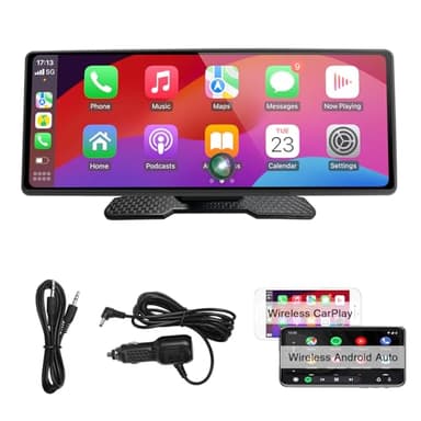 Écran de Voiture Carplay et Android Auto sans Fil - Radio Portable de 9,3 Pouces avec Ecran Tactile, Mirror Link - Carplay Écran pour Voiture avec Contrôle D'assistance Vocale