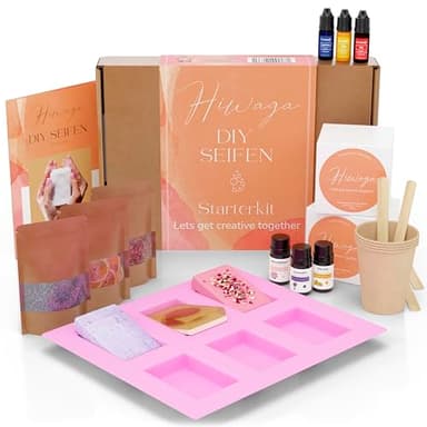 Hiwaga Kit DIY pour faire soi-même des savons pour adultes, kit de démarrage pour la création créative de savons, kit pour faire soi-même des savons pour adultes, kit complet comprenant des savons