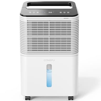 CONOPU Deshumidificateur d air 16L/jour, Déshumidificateur de Chambre Ultra-silencieux, Contrôle Central Intelligent, Mode AUTO, Indicateur d'humidité, Minuterie 24H, Plus Puissant, Plus Efficace