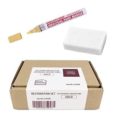 LEVIATAN Kit de restauration d'inscriptions sur pierres tombales - Marqueur d'huile doré