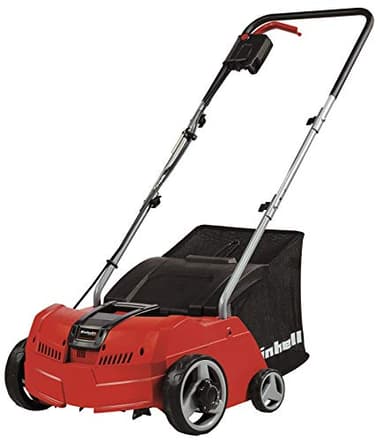 Einhell Scarificateur électrique GC-SA 1231/1 (jusqu'à 300m², 1.2 kW, bac de ramassage de 28L, système de coupe à roulement à bille + rouleau aérateur, profondeur de travail réglable)