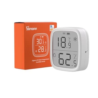 SONOFF SNZB-02D Mini Capteur ZigBee de Température et d'humidité Intelligent, Thermomètre Hygrometre Intérieur, écran LCD, Actualisation 5S, Compatible avec Alexa/Google Home/Home Assistant