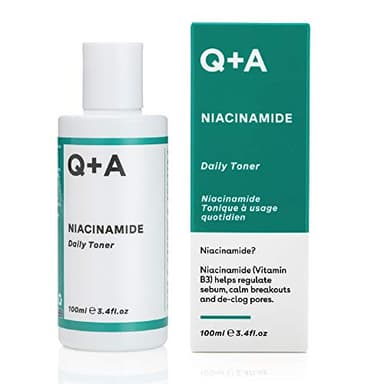 Q+A Niacinamide Daily Toner : Tonique facial avancé pour réduire les éruptions cutanées et nettoyer les pores, pour une peau éclatante - 100ml/3.4fl.oz