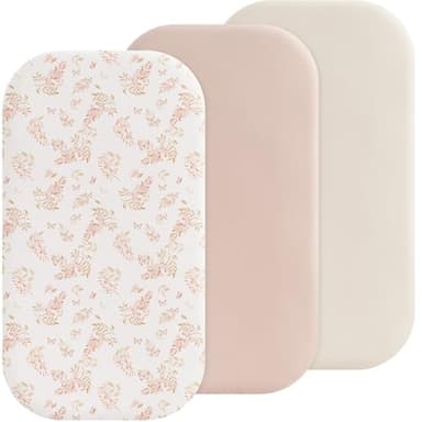 Susurration Lot de 3 Draps Housses Cododo 50 x 90cm Microfibre Respirants Élastique Bébé pour Poussette lit d'appoint lit de Bébé (Rose Saumon délicat)