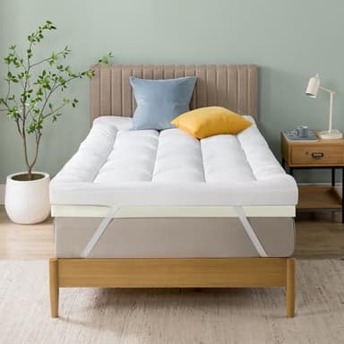 Zinus Surmatelas Mousse Visco 90x190 cm, Épaisseur 10 cm, Design à Cellules Ouvertes, Confort Ergonomique, Respirant, Housse Lavable en Machine