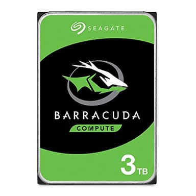 Seagate BarraCuda, 3 To, Disque dur interne HDD – 3,5" SATA 6 Gbit/s 5 400 tr/min, 256 Mo de mémoire cache, pour PC de bureau et portable (ST3000DM008)