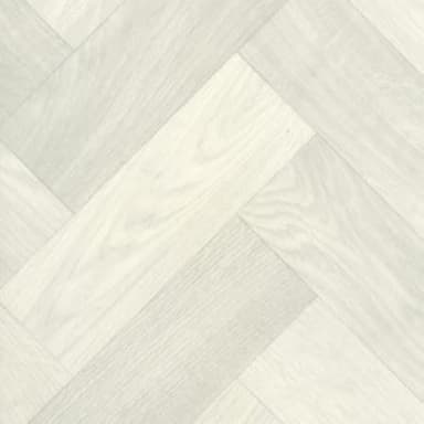 Sol Vinyle Textile Rénove - Imitation Parquet Chevrons bâtons rompus - Chêne Blanchi - Rouleau de 3.00m x 7m