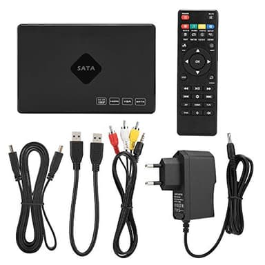 Goshyda Lecteur Multimédia Full HD, Lecteur de Disque Dur SATA 2,5 ''Full HD 120G, Lecteur Vidéo D'images Musicales avec Technologie de Décodage, pour la Télévision(EU)