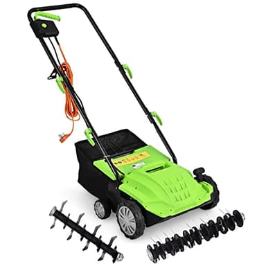 RELAX4LIFE Scarificateur Aérateur Électrique 1500W jusqu'à 300m² avec Bac de Ramassage 30L, Profondeur&Hauteur Réglable,Verrou de sécurité pour Gazon Sol (Vert, Watts, 30L-1500)