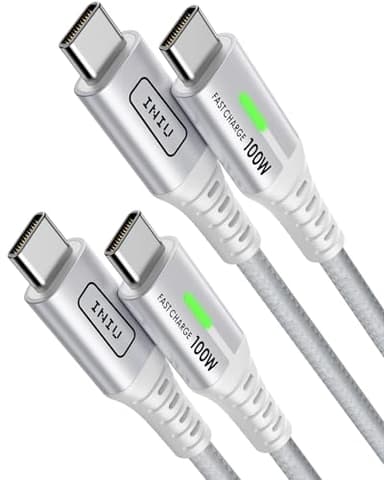 INIU Cable USB C, [2m+2m] 100W 5A PD QC4 Câble usb c vers usb c Charge Rapide, Chargeur Type C de Données en Nylon Tressé pour MacBook iPad Pro Air iPhone 15 Samsung Galaxy S21 S23 S24 Huawei Plus.