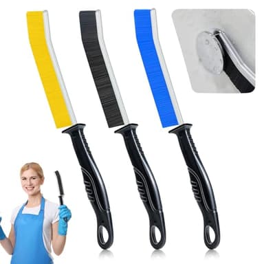 3pcs Brosse Joint Carrelage, Brosse de Nettoyage des Fentes, brosses Ã Poils durs, pour Le Nettoyage de la Maison avec Manche Long,pour Toilettes, Cuisine, crevasses, fenêtres, Portes