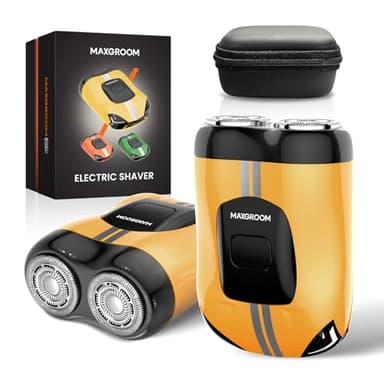 MAXGROOM Mini Rasoir Électrique Homme, Étanche IPX7 Rasoir Barbe Electriques Hommes avec Étui de Voyage, Têtes Flottantes, 8000RPM Mini Rasoir Magnétique pour Voyage, USB-C Charge 60 Min pour 120 Min