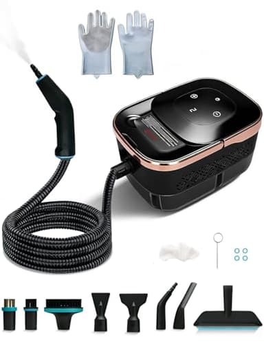 Nettoyeur à Vapeur, 2500W Nettoyeur à Vapeur Manuel Polyvalent avec 6 Vitesses Réglables et 8 Types de Buses, 1250ML Portable Haute Pression pour Maison et Voiture