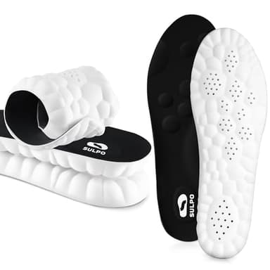 SULPO SPORT Semelles Orthopédiques Chaussures Sportives, Travail et Loisirs - Confort, Amortissantes, Absorption des Chocs et Respirantes - 43-44 / XL - Noir