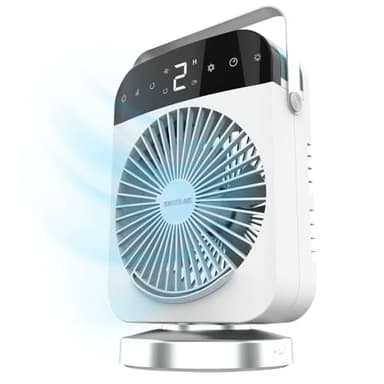 Cecotec - Climatiseur Portable EnergySilence 600 DeskChill Smart Rotate - Capacité de 500 ml, Contrôle Tactile, 3 Vitesses, Éclairage LED, Conduit de Remplissage