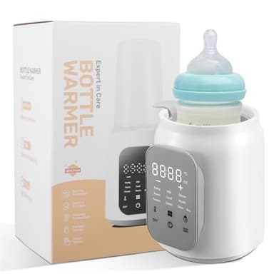 Chauffe Biberon 8 en 1, Chauffe Lait Maternel, Chauffe-plats pour Bébé, Dégivrage Réchauffeur Chauffage Rapide, Température de 35°C à 55°C, Chauffe Petit Pots Adapté à Divers Matériaux de Biberons