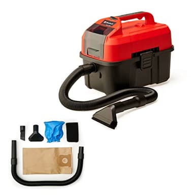 Einhell Aspirateur eaux et poussières sans fil TE-VC 18/10 Li-Solo Power X-Change (18V, avec tuyau d’aspiration 2 m, Livré avec accessoires) Livré sans Batterie ni Chargeur