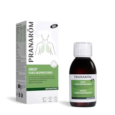 PRANARÔM - Aromaforce - Sirop Voies Respiratoires - Compléments Alimentaires - Aux Huiles Essentielles - Eucalyptus Globulus Et Pin Sylvestre - Vegan - 225 ML
