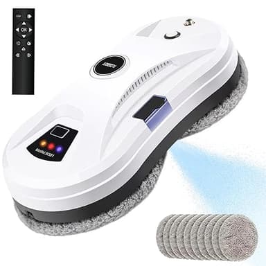 AHWOiHS Robot Nettoyeur Vitre, Robot Laveur de Vitre Electrique Automatique Robot de Nettoyage de Vitres Automatique avec Jet d'eau, Robot Lave vitre à télécommande 5600pa de Aspiration Puissante