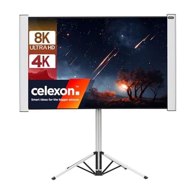 celexon Écran de Projection Mobile Expert 80"/70" | 172x108 & 144x108cm | 16:10 & 4:3 | 8K 4K Full HD 3D | écran Double-Format Portable à trépied pour vidéoprojecteurs | idéal Home cinéma Nomade