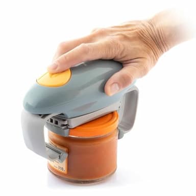 InnovaGoods® Lloucan Ouvre-bocal électrique, Ouvre-boîte, accessoire de cuisine, ouvre-boîte automatique pour les nouveaux bocaux scellés, ouvre-boîte mains libres, moins d'effort pour ouvrir (Gris)