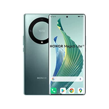 HONOR Magic5 Lite 5G Téléphone Portable, Smartphone Batterie 5100 mAh, Écran Incurvé AMOLED 120Hz, Fin et Léger, Triple Caméra 64MP, 8+256 Go, Dual SIM, Android 12, Vert