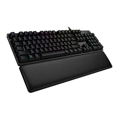 Logitech G513 Clavier Gamer Mécanique avec Repose-Poignets, Eclairage RGB LIGHTSYNC, Tactile Switchs GX Brown, Alliage Aluminium 5052, Personnalisable, Relais USB, Français AZERTY - Noir