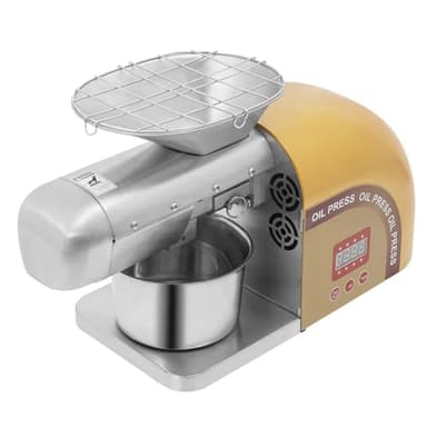 Presse à huile électrique 1800 W - Extracteur d'huile automatique en acier inoxydable - 5-8 kg/h - Avec écran et filet de sécurité - Pour un usage domestique - Plantes oléagineuses commerciales
