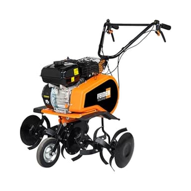 Feider Motobineuse Thermique 212 cm³ Puissance 7 CV, 6 Fraises Démontables 24 Couteaux en Acier, Largeur de Travail 80 cm, Démarrage Manuel, Roue Escamotable, Disque Protège-Plantes – FMTB80