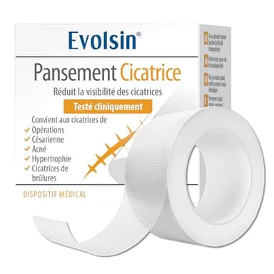 Evolsin® pansement silicone cicatrice transparent - réduit visiblement les cicatrices - idéal après une césarienne ou une opération (200 cm)