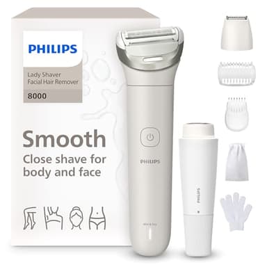 Philips Lady Shaver série 8000 – rasoir sans fil, sur peau sèche ou mouillée, système de rasage à 3 lames, tête flexible, visage, jambes, corps et maillot, autonomie 100 min, modèle BRL159/00